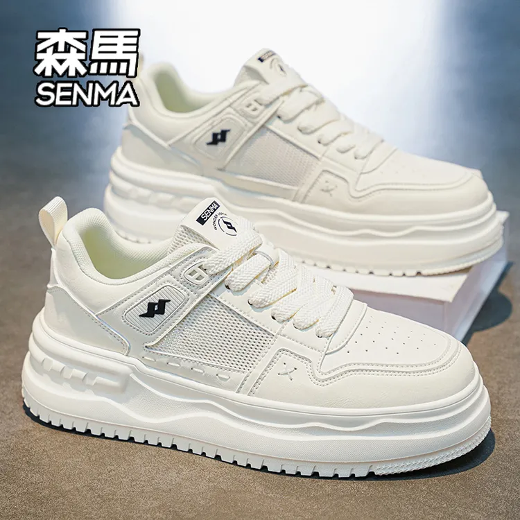 SENMA/森马男鞋夏季高级感百搭低帮休闲板鞋男士运动增高小白潮鞋商品图