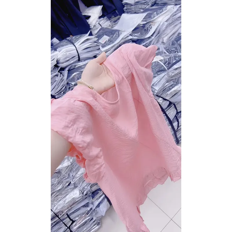 韩系气质温柔泡泡袖上衣2025夏季新款气质休闲风显瘦圆领衬衫