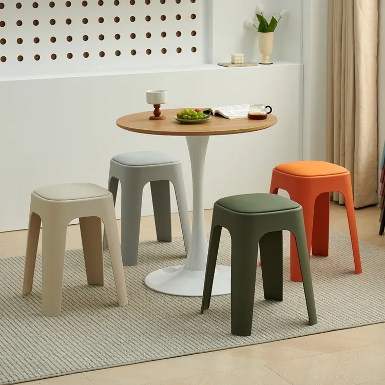 【方寸间专属】【2把起包邮】家用软包宽座面成人高凳意式可叠罗餐凳