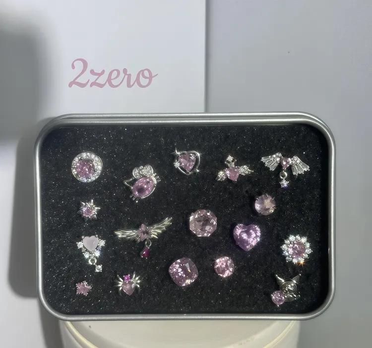 钛钢锆石耳饰 钛钢耳钉盲盒（铁盒装可许愿）耳骨钉简约免摘可送礼