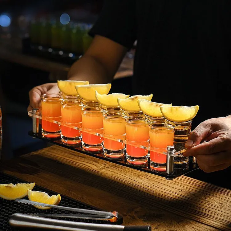 子弹杯白酒杯吞杯玻璃小酒杯一口杯shot杯酒吧b52鸡尾酒杯架套装