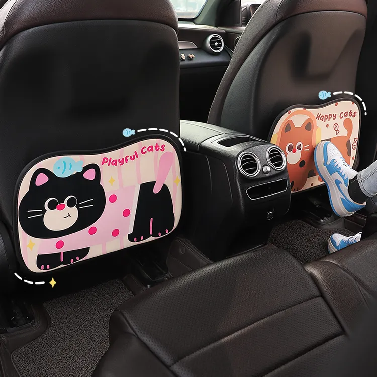 汽车座椅后背防踢垫车内卡通可爱防磨垫车载后排通用防脏垫防护垫