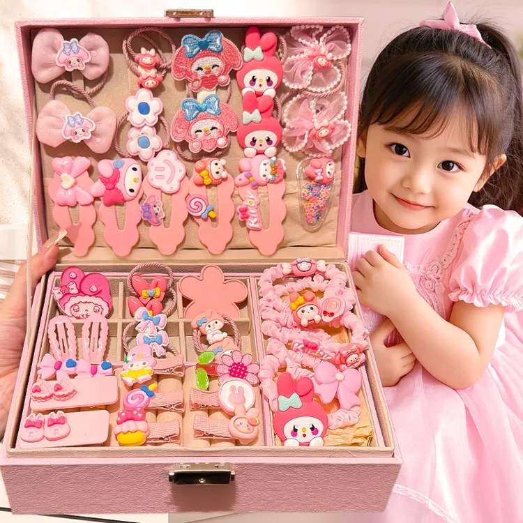 库洛米儿童发圈发夹礼盒女童生日礼物女孩精美首饰盒宝宝发饰头绳