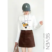 涂鸦边牧⑦七七146小个子设计感小狗刺绣长袖T恤女秋季新款小美说