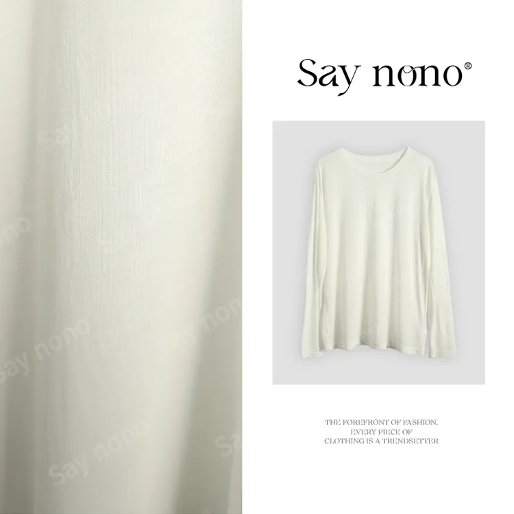 懒猫nono│Saynono 百搭经典＿天丝醋酸凉感圆领长袖打底T恤/XX9960