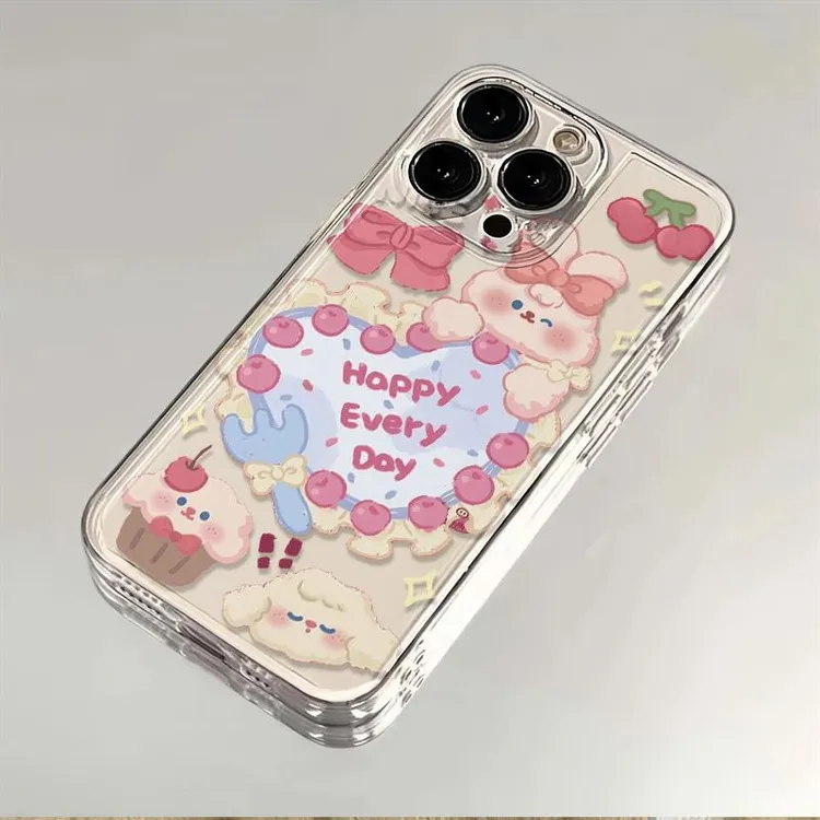 爱心兔子适用iphone16/15promax手机壳苹果13/14全包12/11防摔7/8