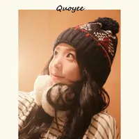 Quoyee 秋冬氛围感毛线帽 韩女针织帽ZL001J16