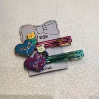 C212蓝粉色爱心小熊泡菜款边夹一对