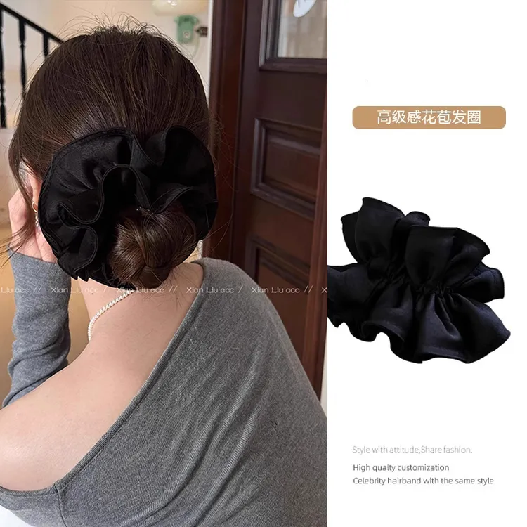 气质百搭黑色大肠发圈女款高级感头绳2026新款高端秋冬扎马尾头饰