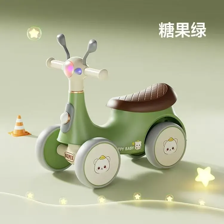 1-3岁滑行车带音乐灯光防侧翻四轮溜溜学步车花生车平衡车