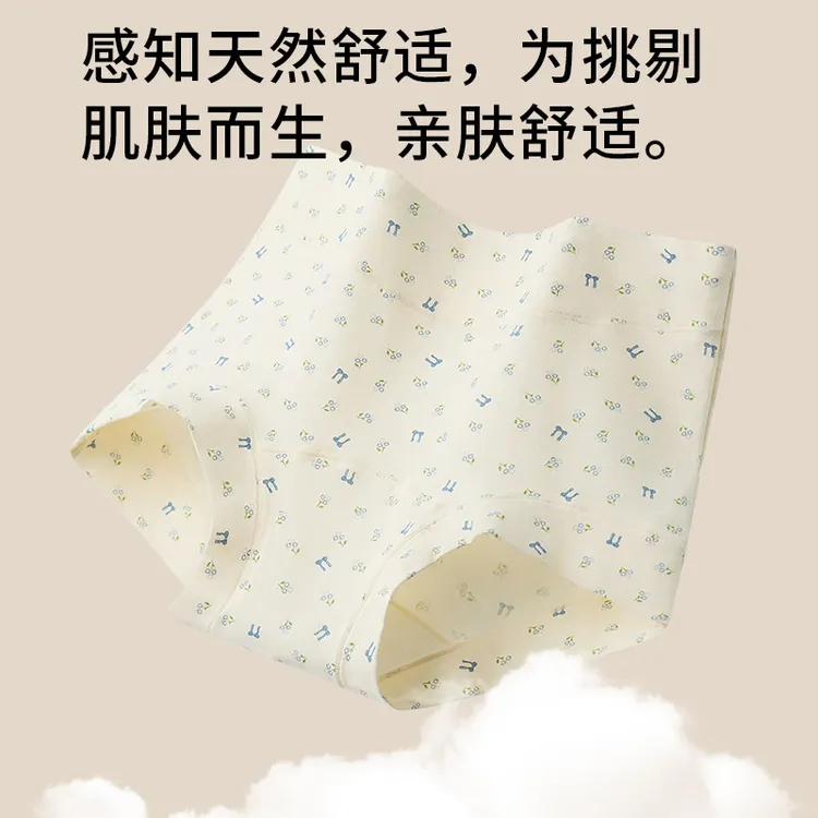 女三角内裤中腰抑菌平角裤双层中腰森系保暖秋冬三角裤