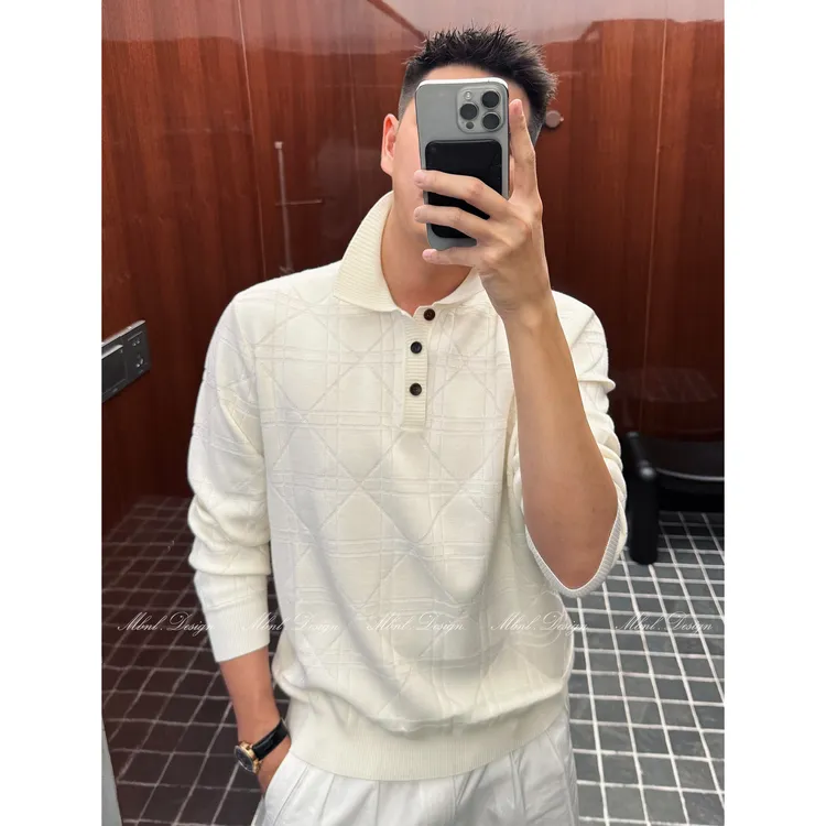 MBNL-F「D.R纱线」秦磊男装绵羊毛混纺软糯针织POLO衫LL-WSY1120