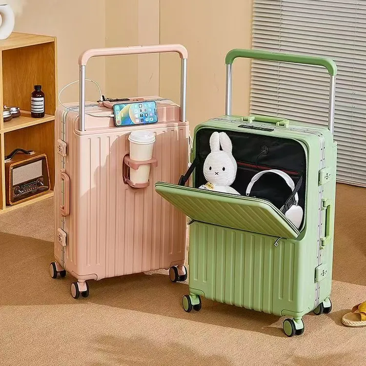 前置开口登机行李箱2025新款大容量旅行拉杆箱万向轮密码皮箱子男