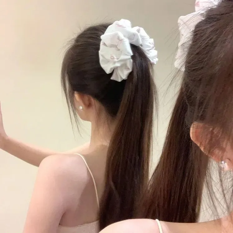 韩系布艺褶皱蝴蝶结香蕉夹马尾夹高级感泡泡发夹后脑勺可爱竖夹