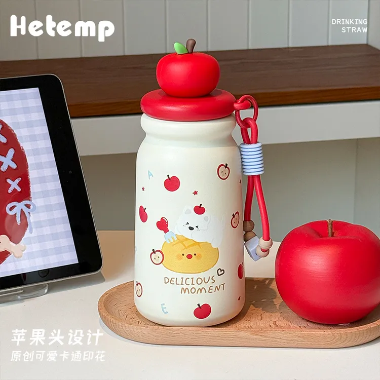 恒度苹果头316不锈钢保温杯子新款爆款2025新款女生高颜值吸管杯