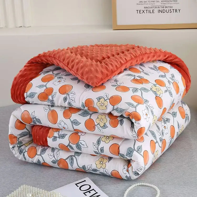 妮恋【品牌】A类针织亲肤柔软豆豆绒二用可机洗春秋四季被商品图