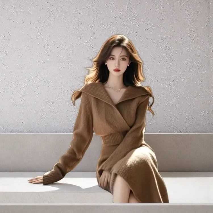 慵懒风休闲气质风时尚套装显瘦打底宽松长袖秋冬韩版加厚