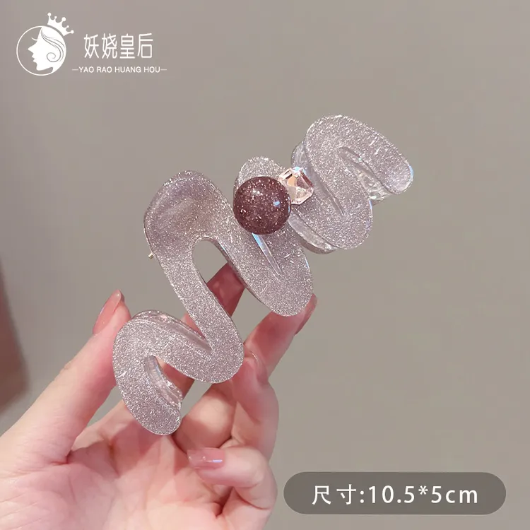 小众设计发饰韩国饰品气质轻奢优雅抓紫色夹粉色鲨鱼夹发卡夹子女