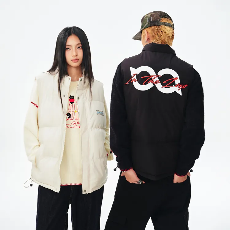 BIPOLAR撞色发泡棉服马甲百搭休闲潮流保暖冬季棉马甲 22M189