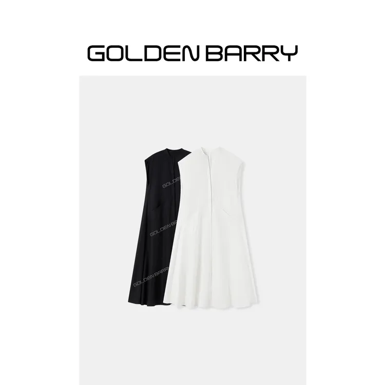 GOLDENBARRY 「念安」小立领简约宽松长裙306049/306052