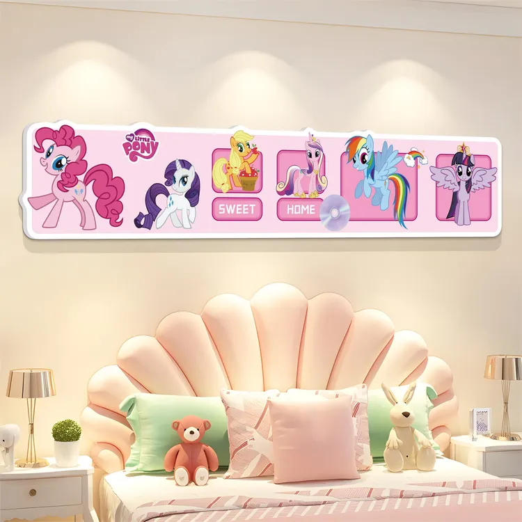 女孩卧室装饰小马宝莉海报挂画儿童房间布置公主风床头背景墙贴纸