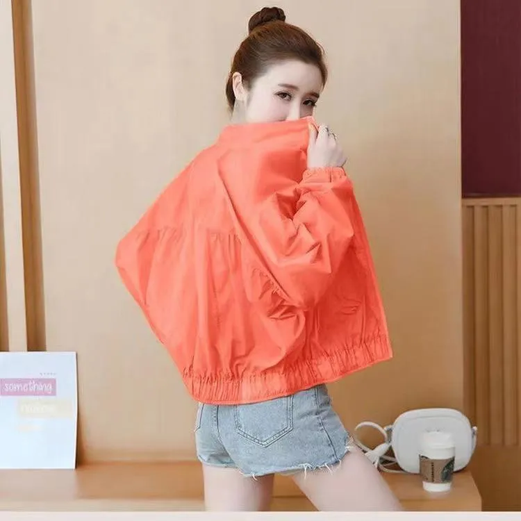 【80-200斤】大码防晒衣女2025夏季短款立领小个子薄款透气防晒服女