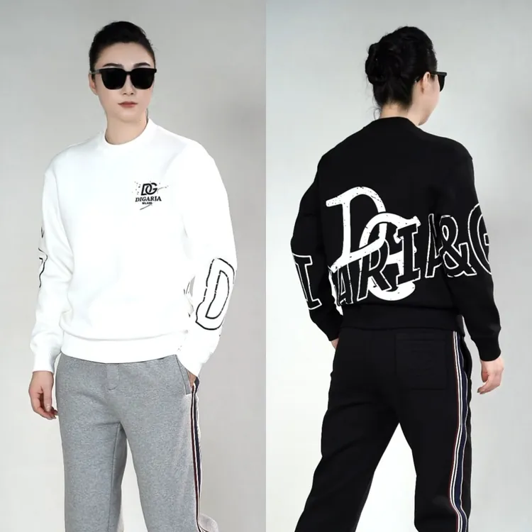 DG迪噶雅男士时尚加绒卫衣K308秋冬男装时尚休闲潮流保暖加绒卫衣