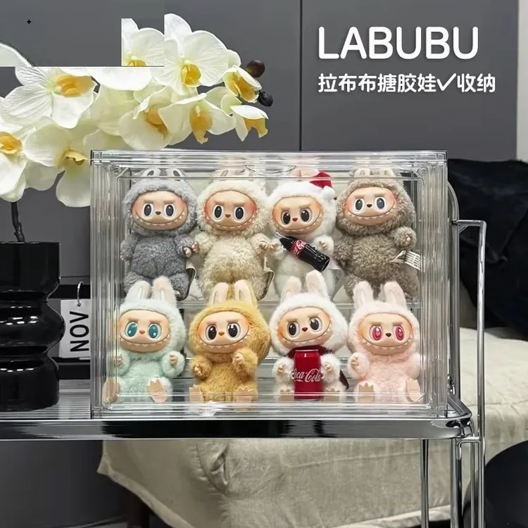 labubu展示盒透明防尘收纳拉布布搪胶娃公仔泡泡玛特手办展示柜