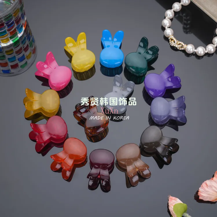 韩国BY大兔头抓夹新款气质发夹子发饰ins小众饰品氛围感配饰女团