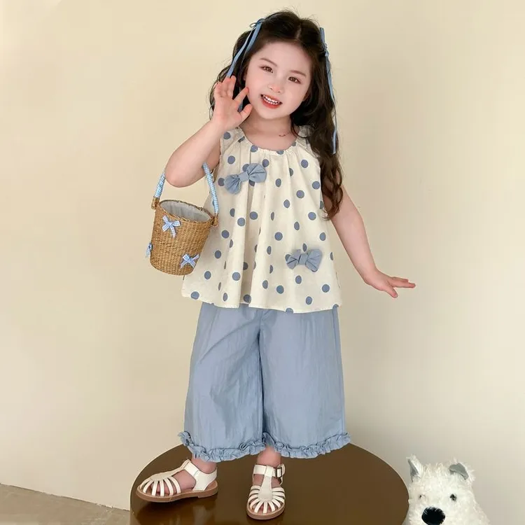 女童夏装套装2025新款小童洋气时髦儿童衣服女宝宝夏季森系两件套