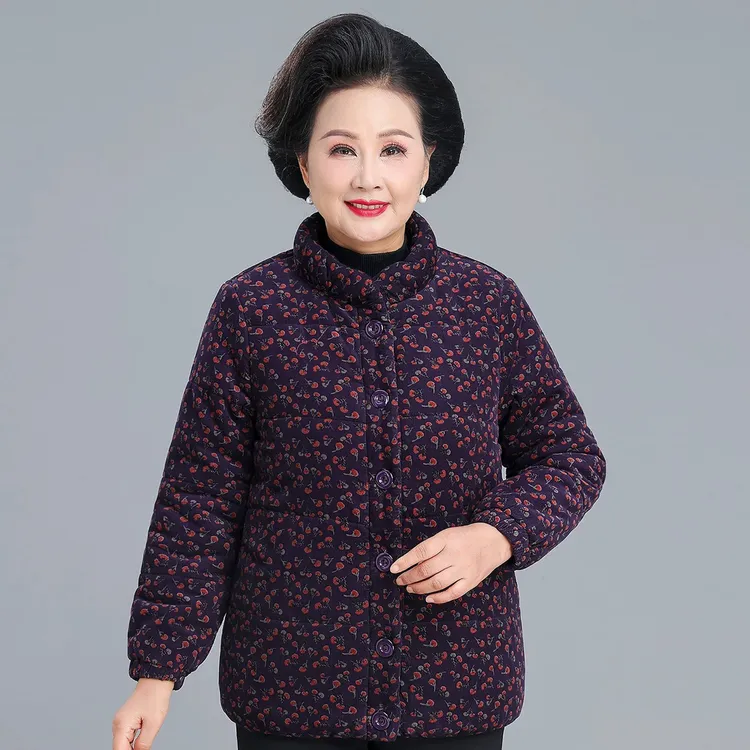 老年人冬装女纯棉棉服外套婆婆妈妈加厚棉袄全棉老太太奶奶装衣服