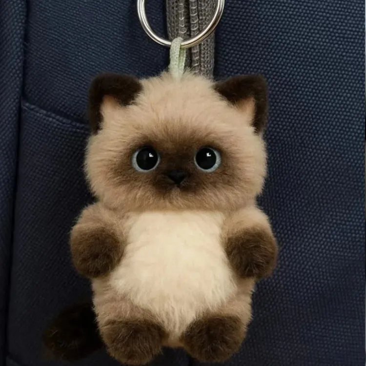 超可爱暹罗猫小猫萌宠包包挂件超萌钥匙扣可爱毛绒玩偶装饰礼物