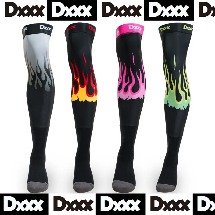 DXXX越野摩托车骑行长袜耐磨防滑速干透气山地速降机械腿长筒袜