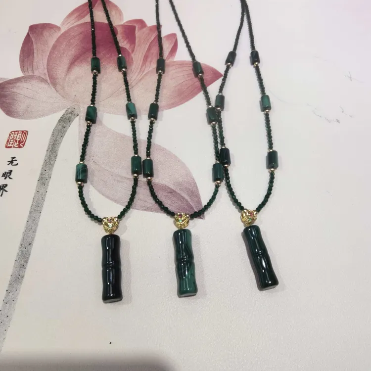 孔雀石-竹简-吊坠国风多样式发货拍一发一