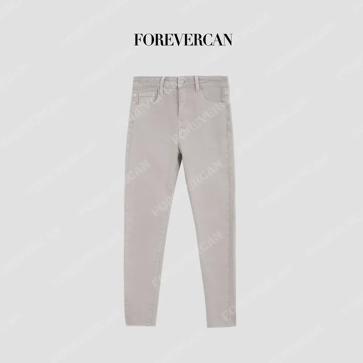 FOREVERCAN“陨石月球”经典立裁加绒直筒小脚牛仔裤FP30752E