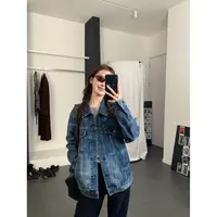 复古重工牛外套女秋季新款字母印花设计感翻领韩版休闲夹克 NZ138