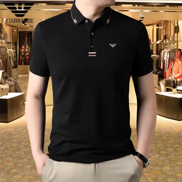 专柜正品100%纯棉短袖T恤男士夏季新款商务休闲透气翻领POLO衫男