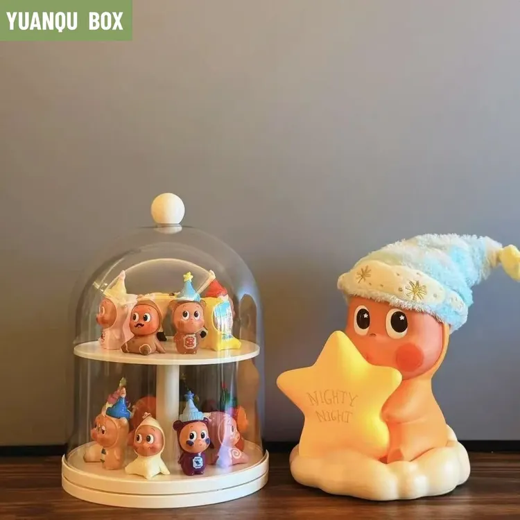 潮玩手办收纳盒盲盒收纳娃娃展示架子防尘高透手办玛特展示