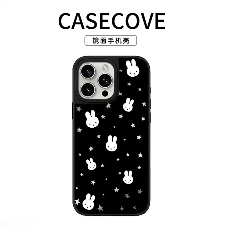 可爱星星米菲兔适用苹果17pro镜面手机壳iPhone16女15新款14防摔