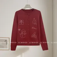 秋冬氛围感拉满小众设计圆领百搭显瘦针织开衫YL-6201161