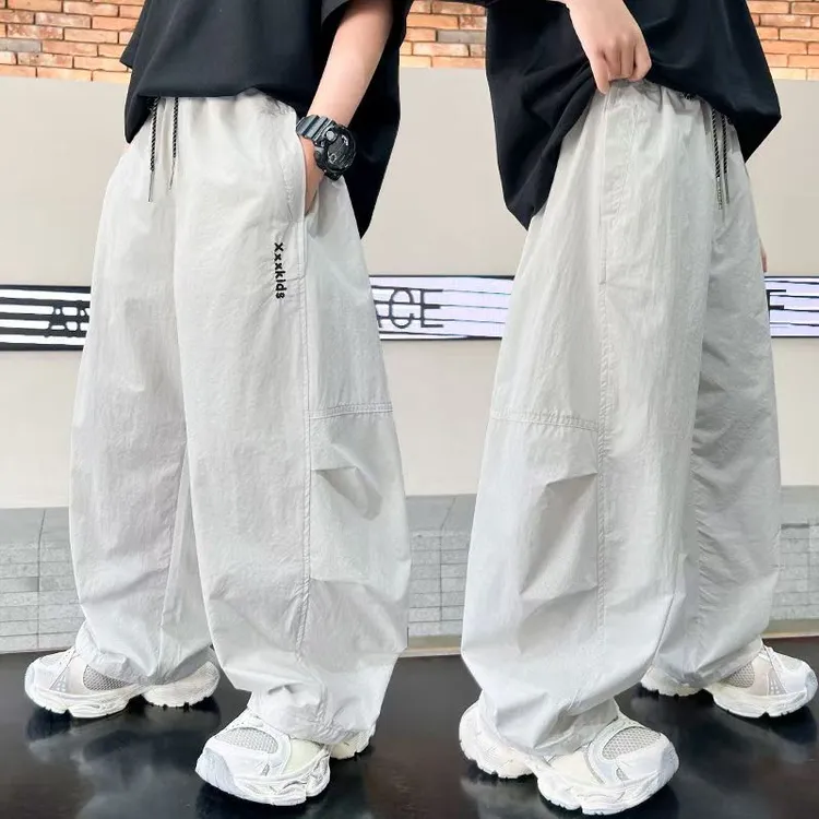 痞帅风~2025新款夏装工装长裤男孩韩版潮流字母时尚休闲裤S9011
