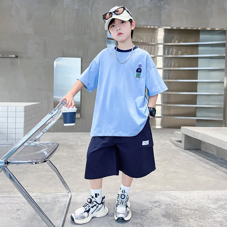 男童短袖套装夏装6-12岁潮款儿童衣服2025新款中大童男孩夏季薄款