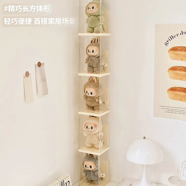 labubu展示盒单个透明泡泡玛特拉布布搪胶手办公仔盲盒收纳展示架