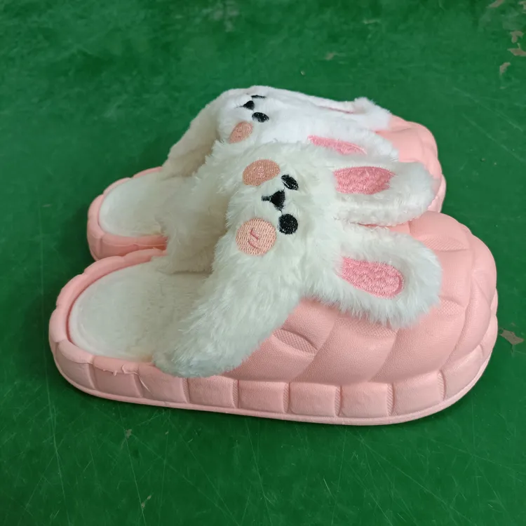 粉色/兔子防水棉拖
