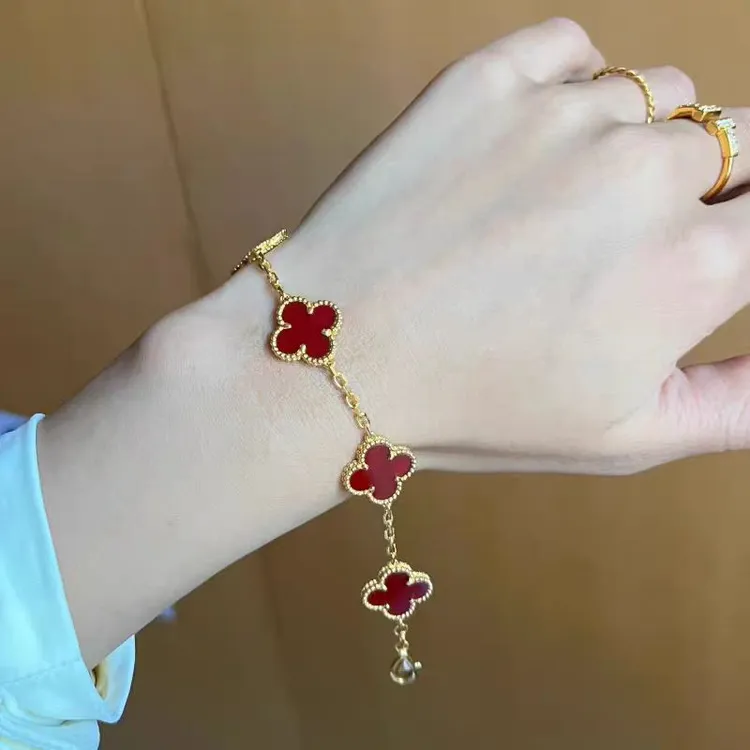 钛钢手链 【轻简】 红色 轻奢小众双面21cm手链z600（送礼盒）