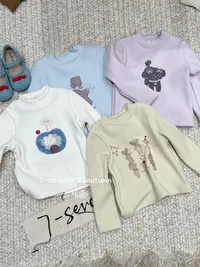 【百搭神器】7Seven·25冬~女童卡通加绒打底衫1301(童装汉服)杏 粉
