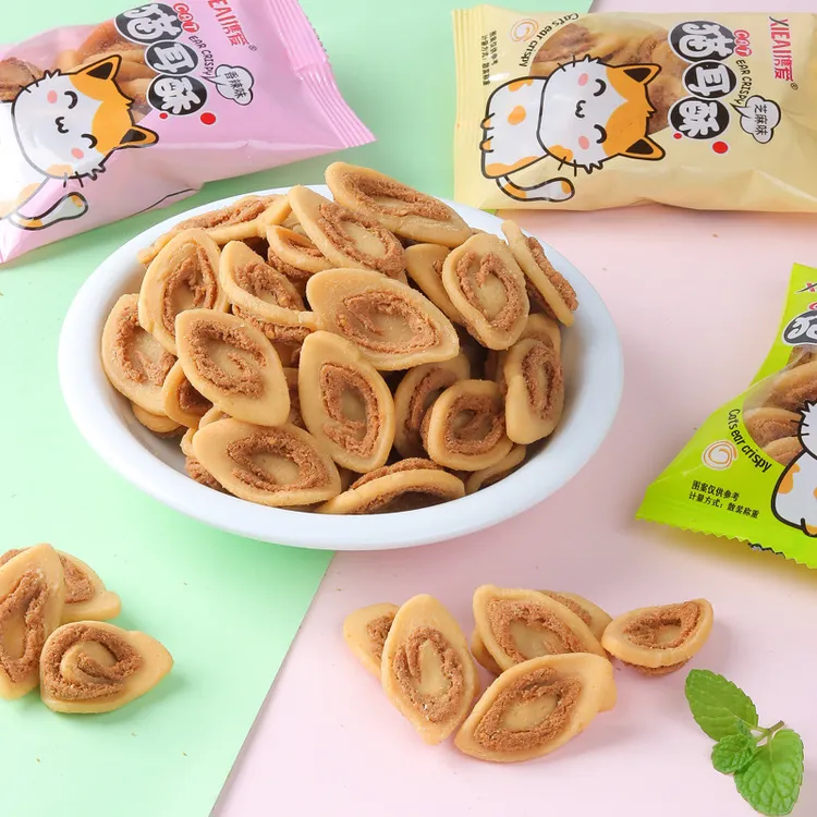追剧零食【猫耳朵】膨化食品香酥脆香葱味芝麻味香辣味休闲零食