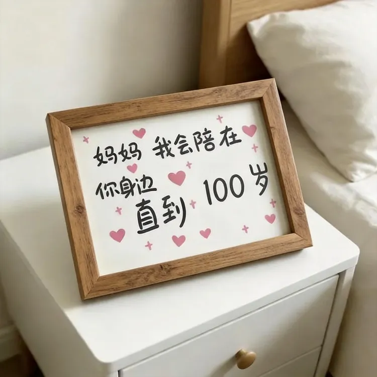 母亲节礼物陪你到100岁木质相框摆台家居桌面装饰摆件送父母礼物商品图