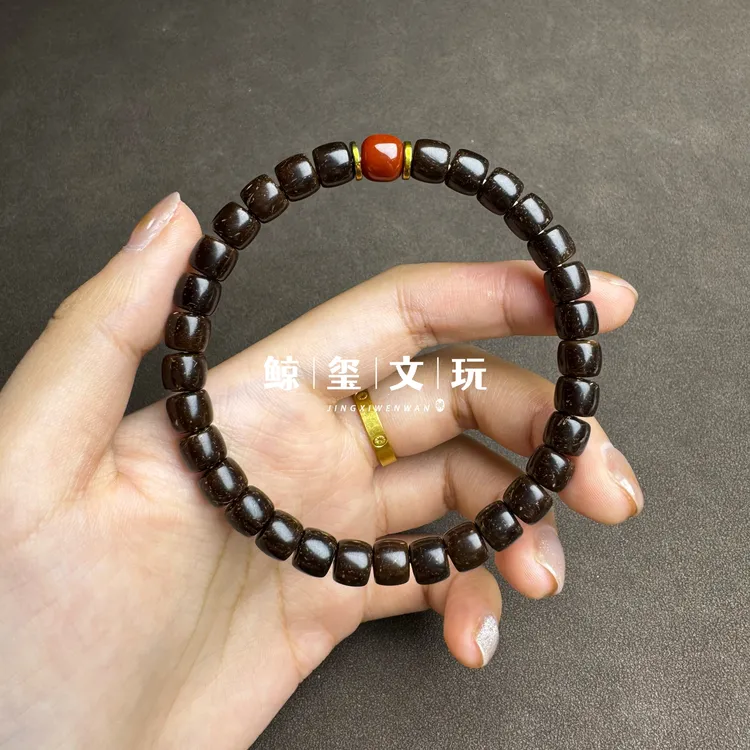 鲸玺出品 原生态直切7×6mm 精工高抛椰蒂手串 