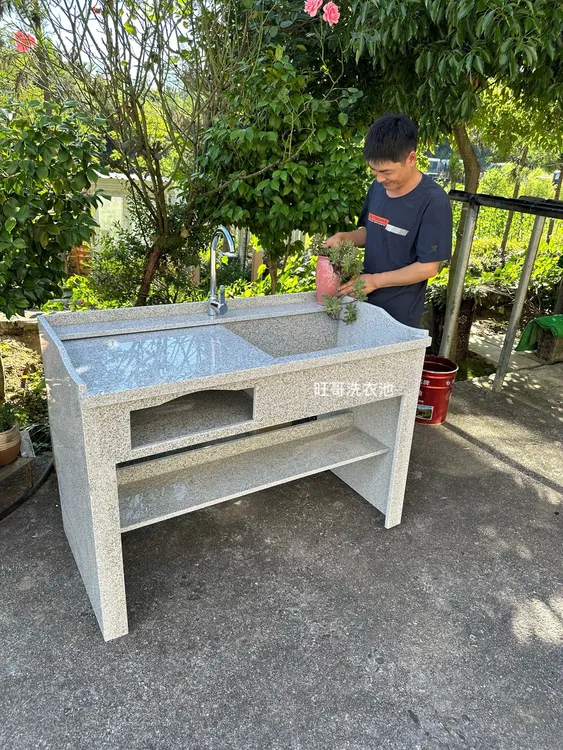 天然大理石花岗岩豪华一体式洗菜池花园洗手池家装卫浴石材洗衣池